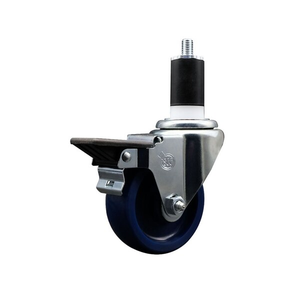 3.5'' Solid Poly Swivel 1-1/2'' Expanding Stem Caster with Brake